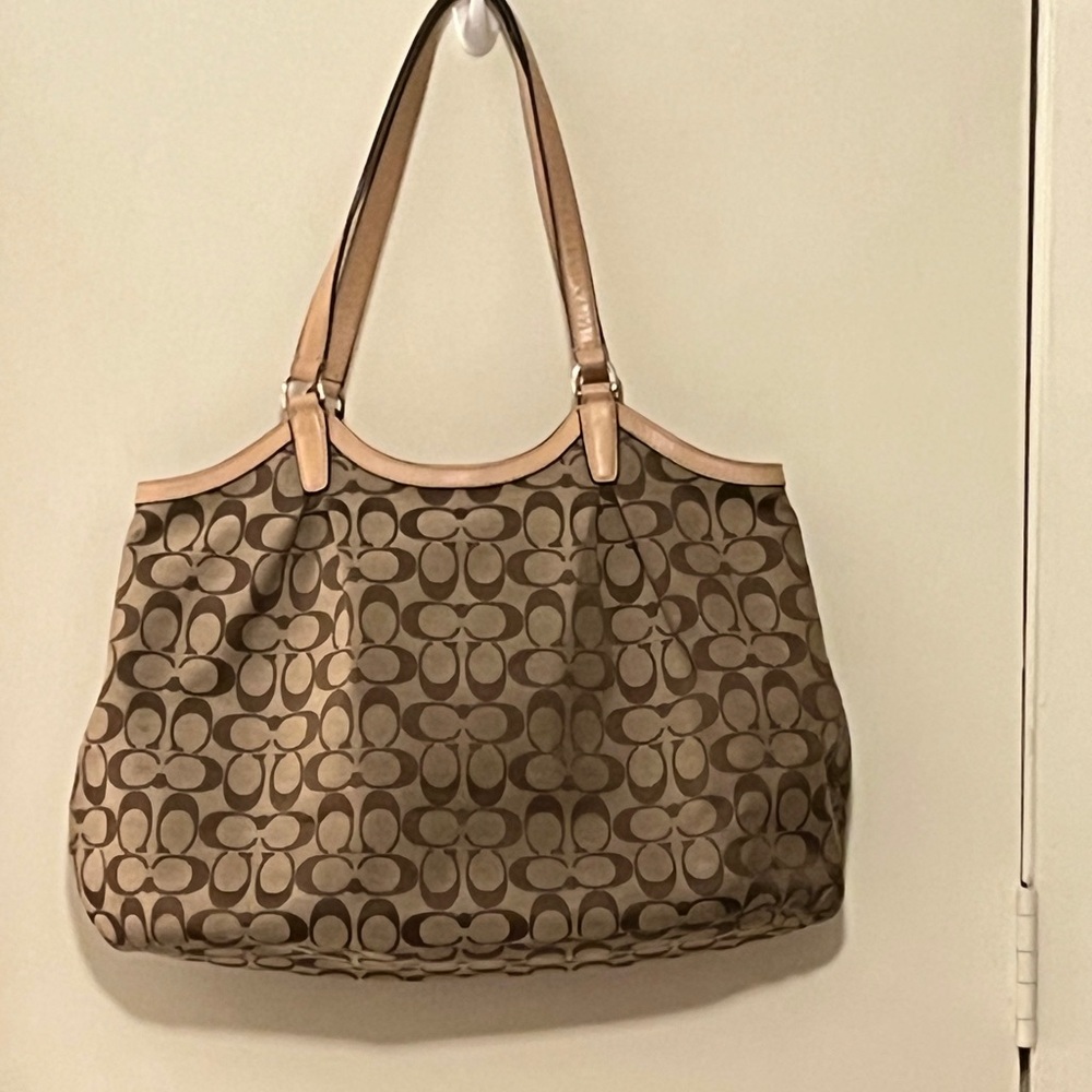 Coach Signature Tote With Pink Stripe Classic & F… - image 2